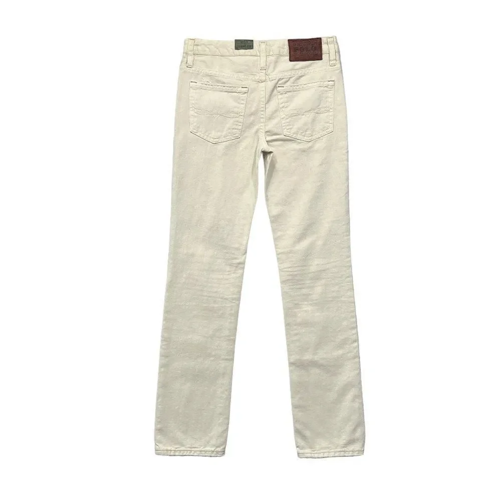Polo Ralph Lauren 650 Jeans Boy's‎ Size 10 Cream Skinny Denim Pants